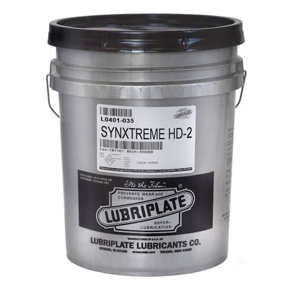 Lubriplate Synxtreme Hd-2, 35 Lb Pail, Synthetic, Calcium Sulphonate Heavy Duty Grease L0401-035